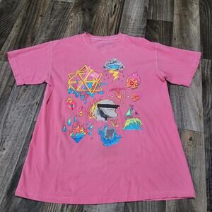 Pink Dolphin Shirt Mens Size Medium Graphic Tee Pink Shirt Art Y2k